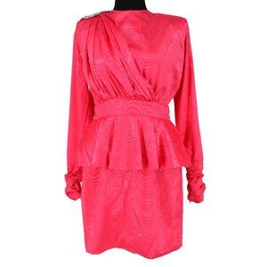 Dodo Bar Or Grace Embellished Long Sleeve Mini Dress Strong Pink Spirala 42 NEW